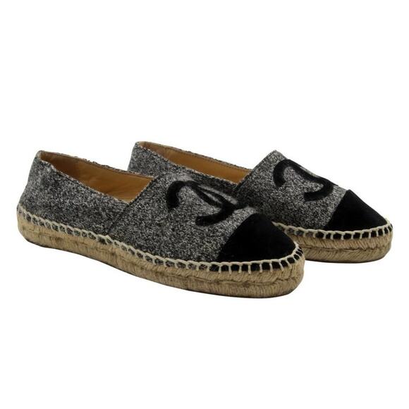 Chanel Woven Espadrille 36 Monogram Cc Cap Toe Flats CC-0505N-0158 - Picture 5 of 10